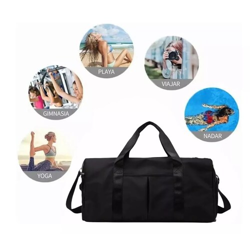 Maleta Deportiva Bolsa Gym Viaje Mochila Fitness Bag Negro