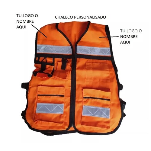 Chaleco Brigadista Reflejante Seguridad Industrial Naranja