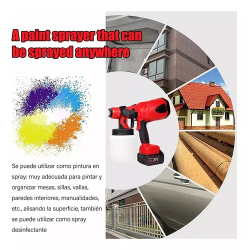 Pistola Para Pintar Pulverizador Pintura Inalámbrico 800ml