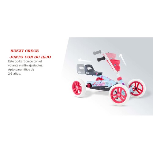 Carrito Montable Go Kart Pedales BERG Buzzy Bloom 2 a 5 años