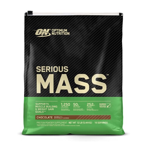 Ganador Optimum Nutrition ON Serious Mass 12 Lbs 16 Serv. - Vainilla