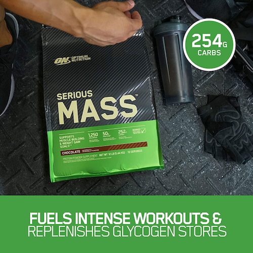 Ganador Optimum Nutrition ON Serious Mass 12 Lbs 16 Serv. - Vainilla
