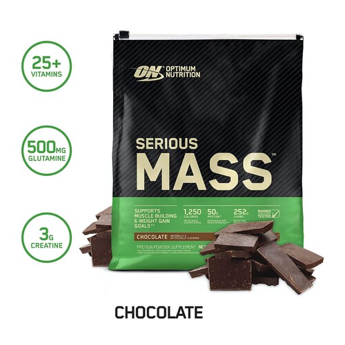 Ganador Optimum Nutrition ON Serious Mass 12 Lbs 16 Serv. - Vainilla