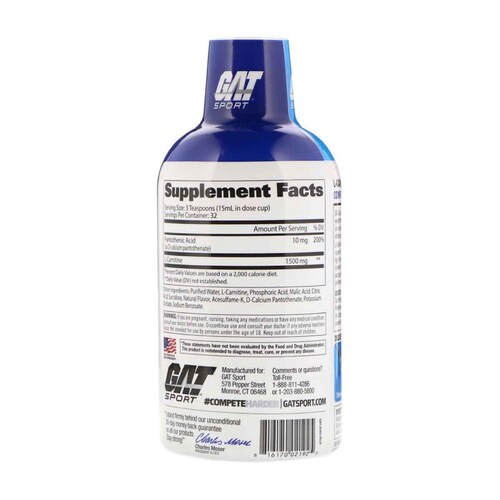 Carnitina Liquida GAT L-Carnitine 1500mg 473ml 32  Serv.