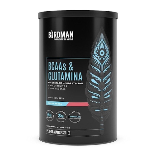 Aminoacidos BCAAs y Glutamina Birdman 405g 30 Serv. - Fresa