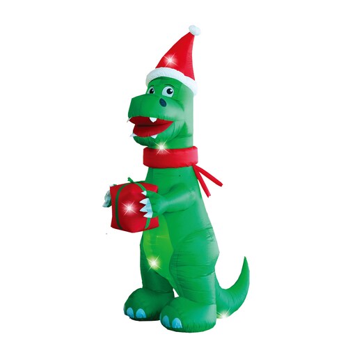 Inflable de Navidad Navideño Dinosaurio Jurásico T-rex MEGA JUMBO con led 4.5m