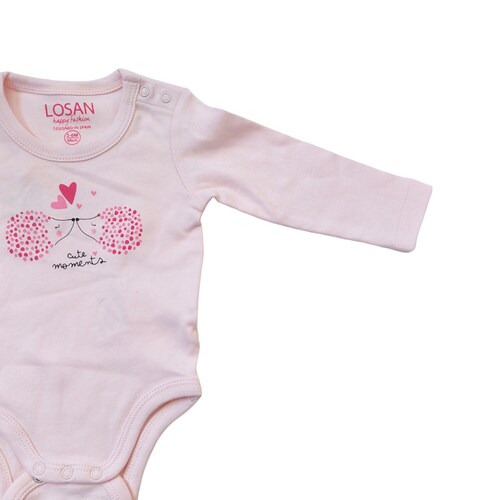 Mamelucos 2 piezas cute moments blanco niña Losan.