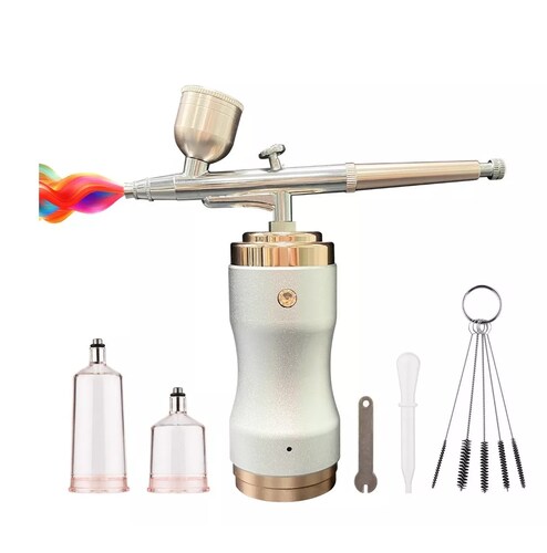 Kit De Aerógrafo Portátil Con Compresor De Aire Inalámbrico