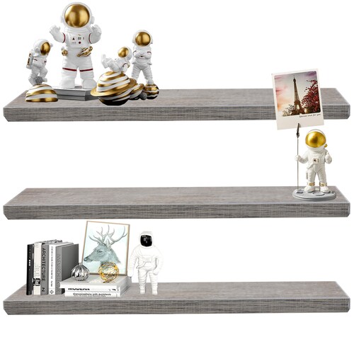 Set 3 Repisas Flotantes Hogare de Melamina Modernas 50 X 15 Color Rustik Wood