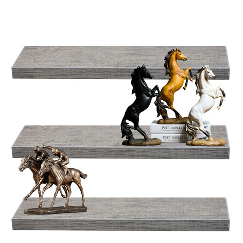 Set 3 Repisas Flotantes Hogare de Melamina Modernas 50 X 15 Color Rustik Wood
