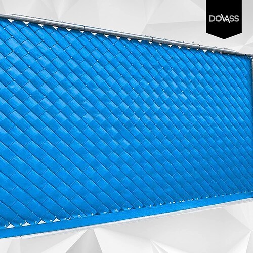 Cinta Rompe vientos para malla ciclonica con protección U.V. de plástico con resina 100 virgen Karlen para protección y privacidad para cercas rejas, Color Azul Claro, 3 Metros
