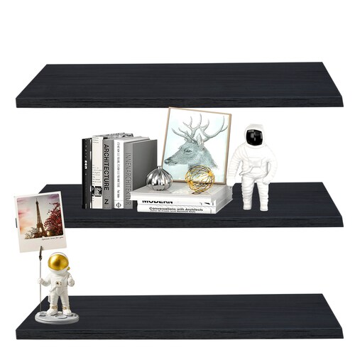 Set 3 Repisas Flotantes Hogare de Melamina Modernas 50 X 15 Color Negro