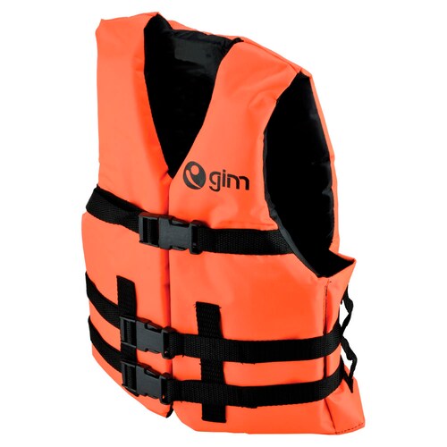 Chaleco Salvavidas Tipo III Resistente Al Sol y Al Agua De Mar para Niños y Adultos con Hebillas De Plasticos De Alto Impacto Flotadores Unisex Nylon 100% Color naranja, Talla 42-44, Soporta 110 kg