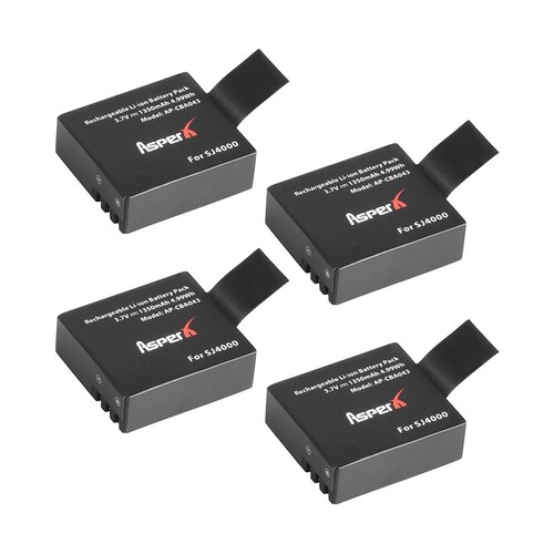 1 pz Batería 1350mAh cámara deportiva video crosscam gopro negro 4K moto auto carreras contra agua