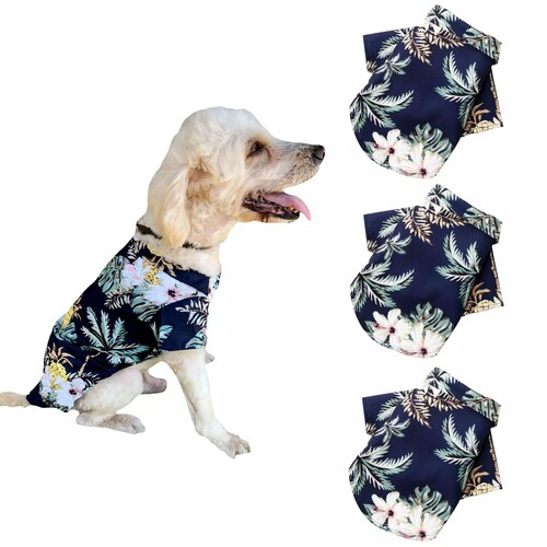 Camisa Hawaiana Para Perro Razas Pequeñas Gato 3 Pack