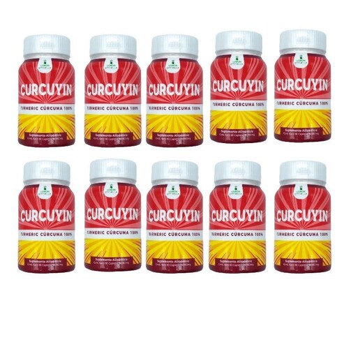 10 Piezas Curcuyin Tumeric Cúrcuma 100% 30 caps de 860mg