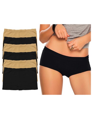 Set De 6 Bóxer Para Mujer Tatys Fashion Pack Incluye 3 Negros Y 3 Nude.