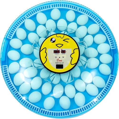 Incubadora Huevos 52pz Temp Ajustable 20 a 39.5 Grados y Ovoscopio