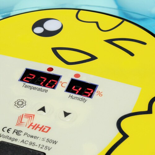 Incubadora Huevos 52pz Temp Ajustable 20 a 39.5 Grados y Ovoscopio