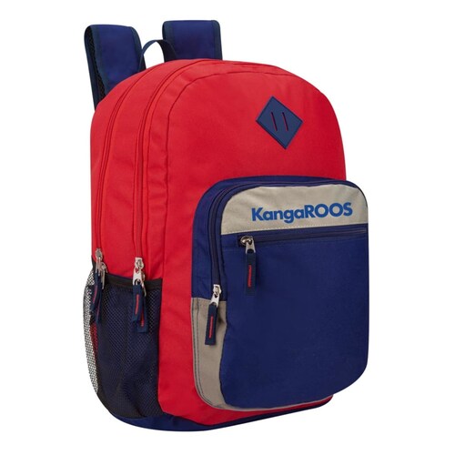 Mochila backpack para hombre marca Kangaroos, color rojo con azul, mod. 1040977