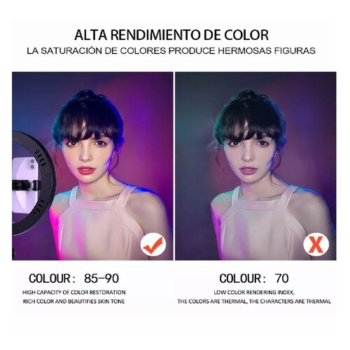 Aro Rgb Anillo De Luz Lámpara Led Trípode Maquillaje 10 PuLG