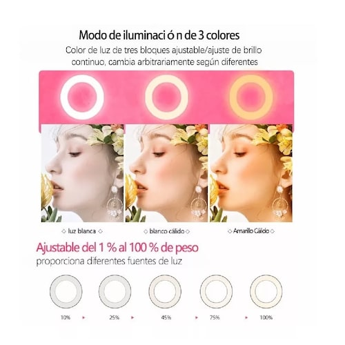 Aro Rgb Anillo De Luz Lámpara Led Trípode Maquillaje 10 PuLG