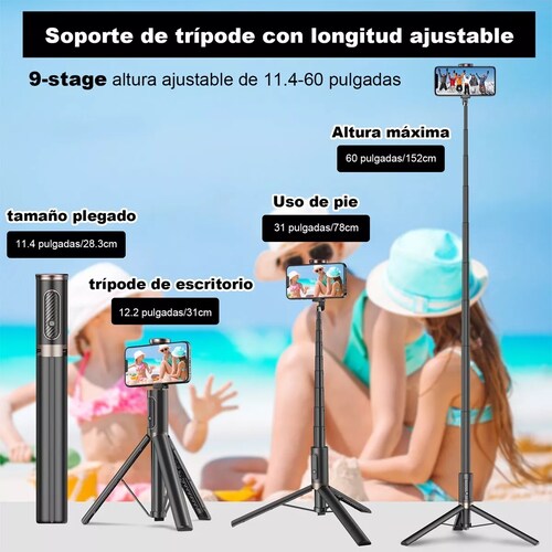 Tripode Para Selfie Stick Portátil Para Telefono 60in