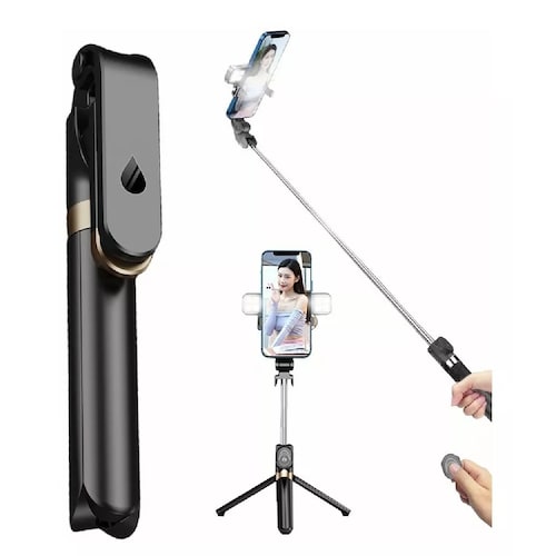 Tripode Para Celular Selfie Stick 1m Con Bluetooth Y Luz