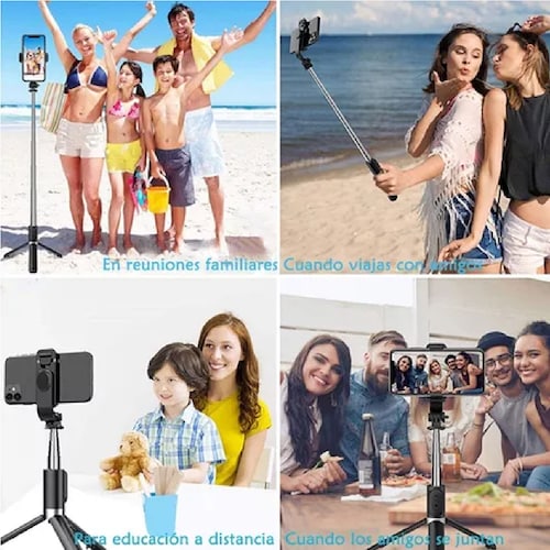 Tripode Para Celular Selfie Stick 1m Con Bluetooth Y Luz