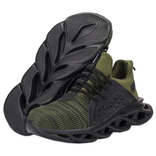 Tenis de Seguridad Industrial MXYAE-001-2 Talla 4US, 23MX, Verde, Plantilla Kevlar, Suela EVA, Punta de Acero, Agujetas, Ligero, Transpirable.