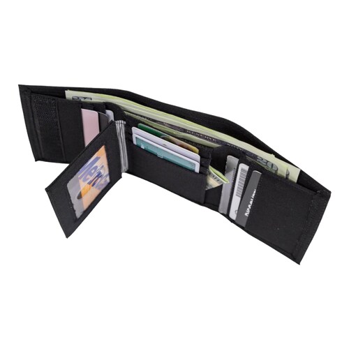 Cartera Timberland Trifold Nylon Negra Billetera.