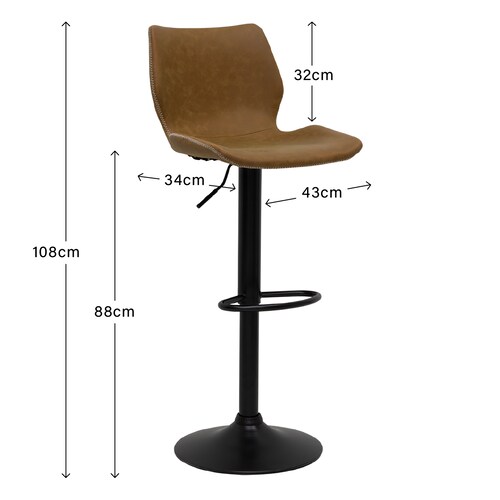 Set De 2 Piezas Banco Oliver Ajustable para Barra Mostaza