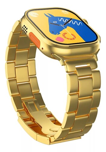 Reloj Smartwatch H9 Ultra Metal Dorado De Lujo Nfc FRALUGIO.