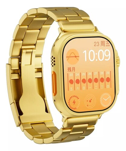 Reloj Smartwatch H9 Ultra Metal Dorado De Lujo Nfc FRALUGIO.