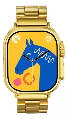 Reloj Smartwatch H9 Ultra Metal Dorado De Lujo Nfc FRALUGIO.