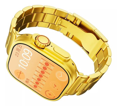 Reloj Smartwatch H9 Ultra Metal Dorado De Lujo Nfc FRALUGIO.