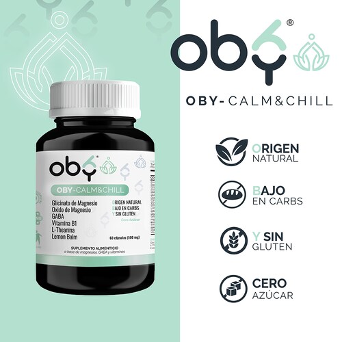 Glicinato De Magnesio + 5 Ingredientes -  Capsulas 500 Mg Oby - Suplementos Alimenticios 