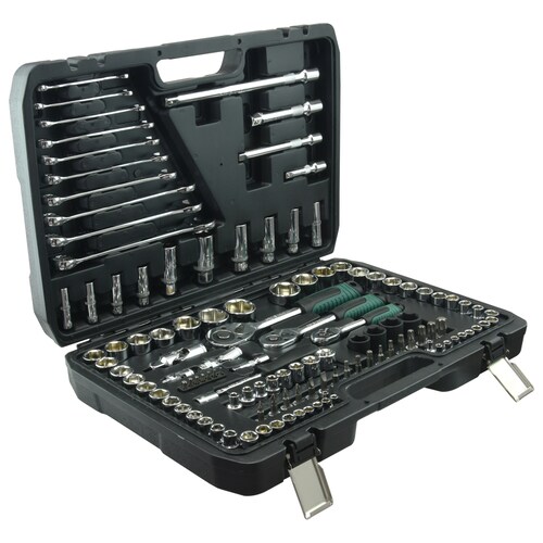 Herramientas juego autocle - Hecho de Cromo Vanadio - Ideal para aquellos trabajos e instalaciones donde la precisión y la resistencia son primordiales, 120 Piezas