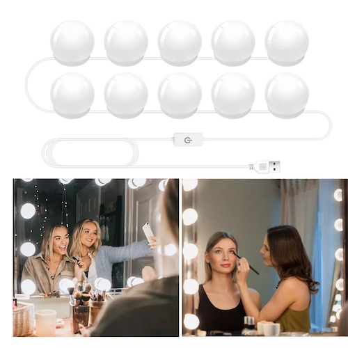 Focos Led Regulables Para Espejo De Tocador, 10 Uds.