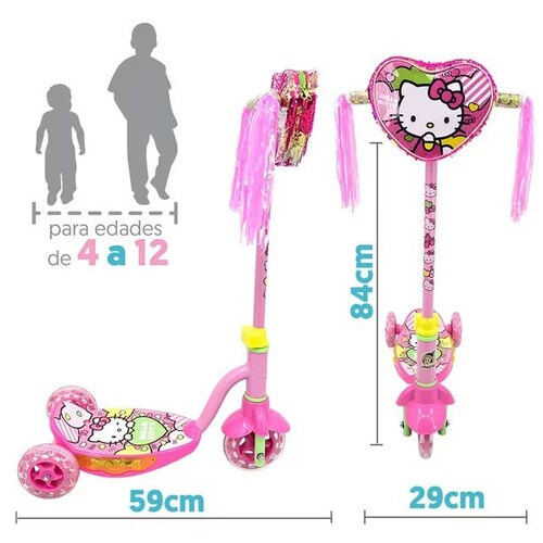 Scooter Patin con luces  Hello Kitty Con luces 