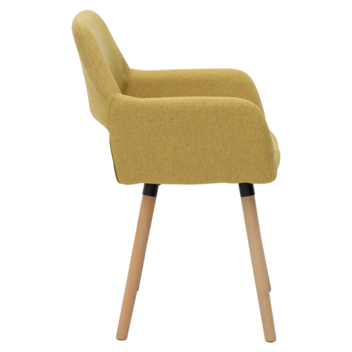 Set De 2 Sillas Tapizada Eames Clipperton Mostaza 