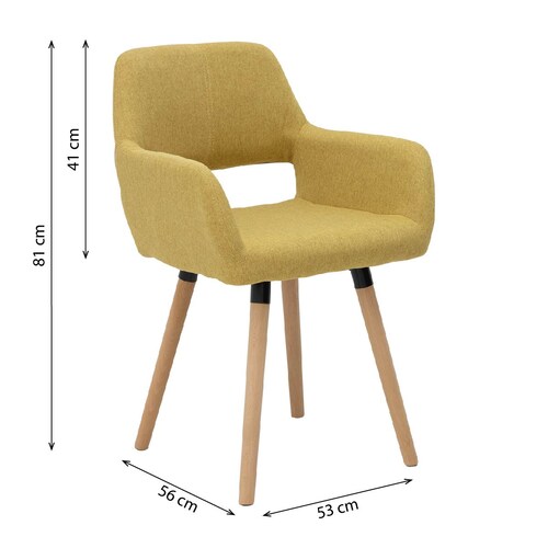 Set De 2 Sillas Tapizada Eames Clipperton Mostaza 