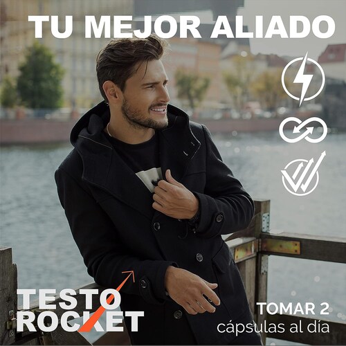 Suplemento Alimenticio - Testosterona Hombre Mens Testo Rocket Vigor Lbdo 120 Caps