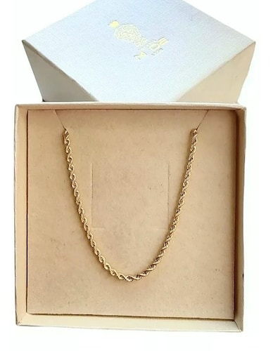 Cadena Estilo Torsal 45cm X 2mm Oro 10 Kilates + Obsequio