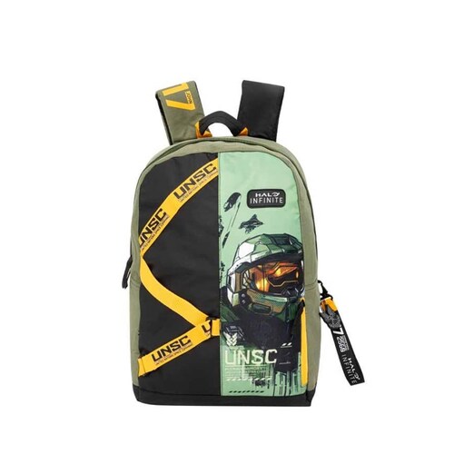 Mochila escolar infantil de Halo para niño, color negro con verde, mod. 1096042