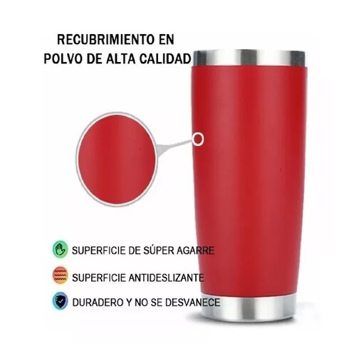 Vaso Térmico Portátil De Acero Inoxidable 20oz Con Calor/frí Rojo
