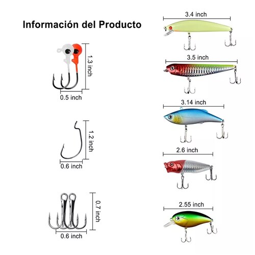 Kit 181 Pzs Señuelos Para Pesca De Río