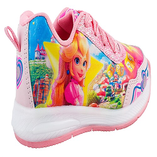 Tenis Niña Princesa Peach Luces Leds Mario Bros Juego 845-rp.