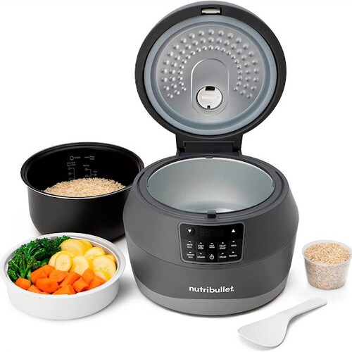 Vaporera Magic Bullet Inteligente cocina automaticamente granos y verduras /MBA50100  (Reacondicionado).