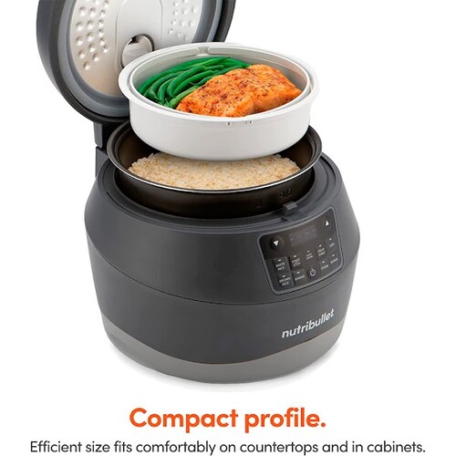 Vaporera Magic Bullet Inteligente cocina automaticamente granos y verduras /MBA50100  (Reacondicionado).